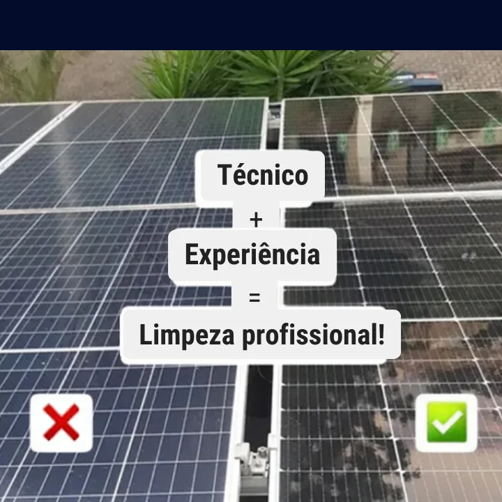 Painéis solares — comparação de limpeza técnica